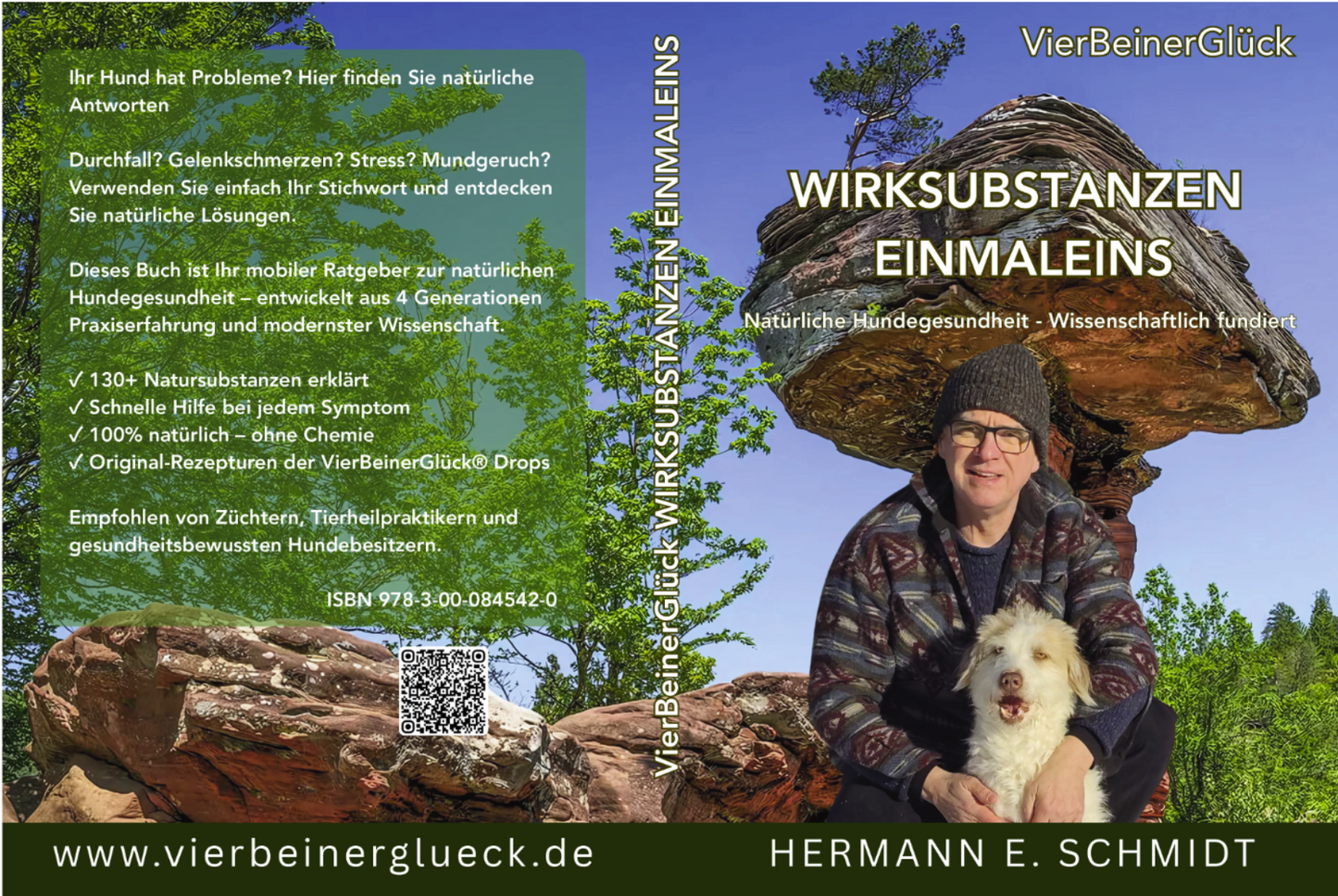 Buchcover „Wirksubstanzen Einmaleins“ 4. Auflage — Ratgeber über Hundegesundheit von Hermann Schmidt