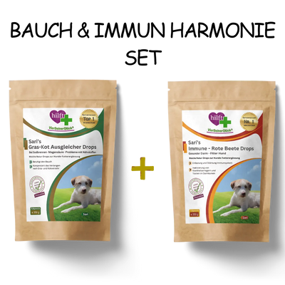 Spare beim Bauch & Immun Harmonie Set: Vorteilspaket mit Sari's Gras-Kot-Ausgleicher Drops und Sari's Immune - Rote Beete Drops im günstigen Bundle