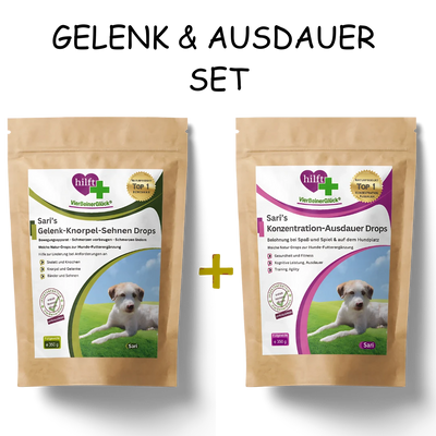 Gelenk & Ausdauer Set für Hunde - Natürliche Drops für Beweglichkeit und Leistungsfähigkeit - im praktischen Kombi-Paket.
