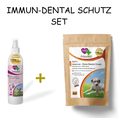 Immun-Dental Schutz Set: Rote Beete Drops + Zahnstein Spray - Doppelte Gesundheitsvorsorge günstig im Set kaufen und Geld sparen