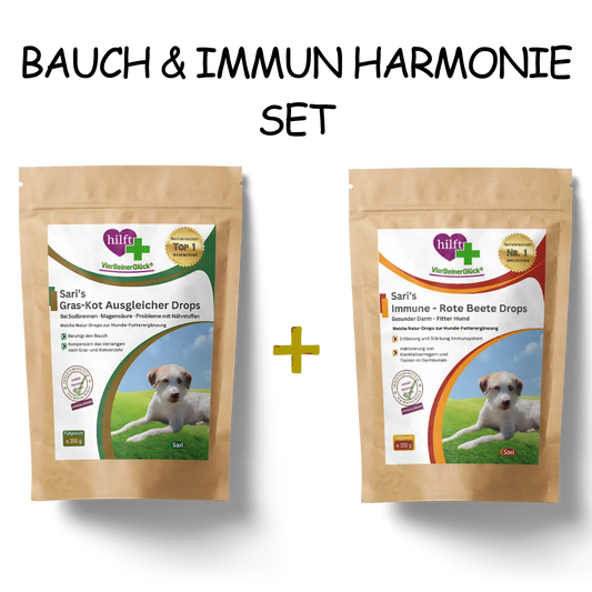 Spare beim Bauch & Immun Harmonie Set: Vorteilspaket mit Sari's Gras-Kot-Ausgleicher Drops und Sari's Immune - Rote Beete Drops im günstigen Bundle