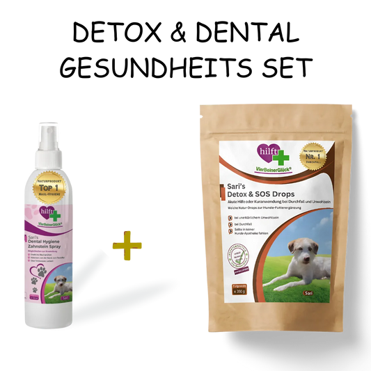 Detox & Dental Gesundheitsset mit Zahnstein-Spray und Detox-Drops - natürliche Komplettlösung für Maulhygiene und Verdauungsgesundheit zum Sparpreis.