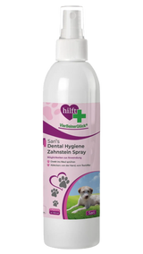 Sari's Dental-Hygiene Zahnstein-Spray — gegen Zahnstein Mundgeruch und Zahnfleischentzündung beim Hund, freigestellte Produktaufnahme