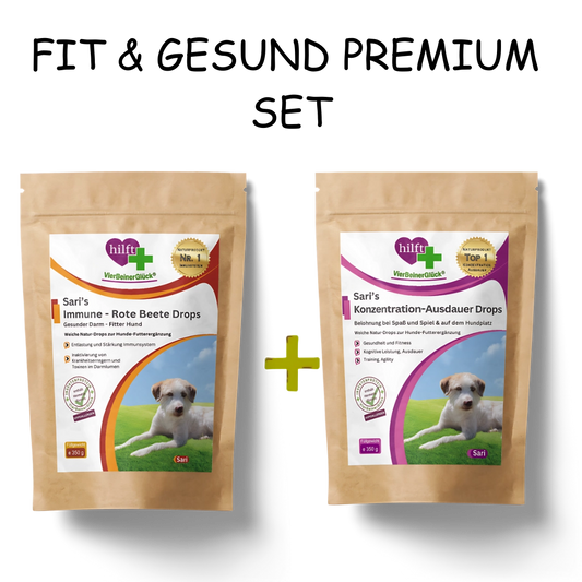 Spare beim Fit & Gesund Premium Set: Vorteilspaket mit Sari's Immune - Rote Beete Drops und Konzentration & Ausdauer Drops im praktischen Bundle.