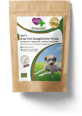 Sari's Gras-Kot Ausgleicher Drops — sanfter Ausgleich bei Gras- und Kotfressen, freigestellte Produktaufnahme