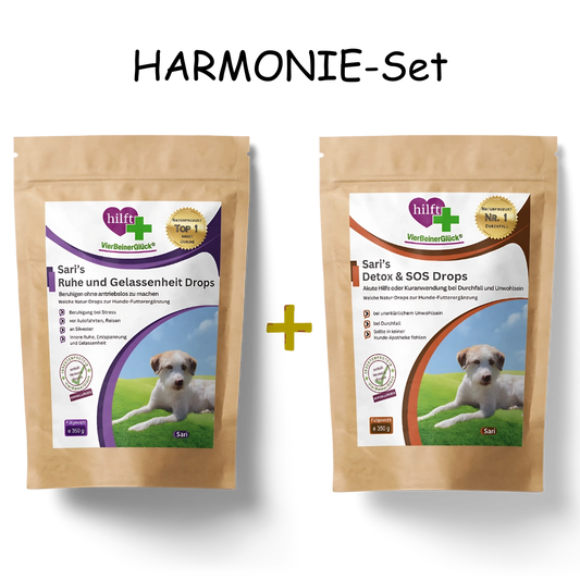Spare beim Harmonie Set: Vorteilspaket mit Sari's Ruhe & Gelassenheit Drops und Sari's Detox & DOS Drops für Balance von Seele und Körper