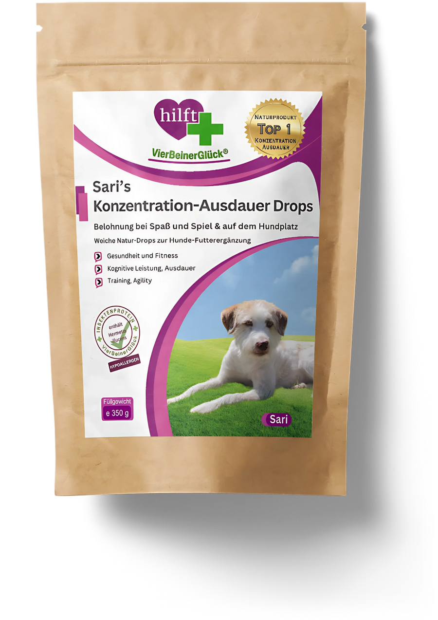 Sari‘s Konzentration und Ausdauer Drops. Natur-Drops im Original-Aromabeutel zum verschließen