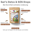 Sari‘s Detox und SOS Drops Hunde: schnelle Linderung bei Durchfall und Unwohlsein. Gehört in die Hunde-Apotheke.