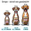 Verbrauch Sari‘s Konzentration und Ausdauer Drops: Kleiner Hund 2 Drops pro Tag, Tüte hält 3 Monate. Mittlerer Hund 4 Drops pro Tag, Tüte hält 6 Wochen. Grosser Hund 6 Drops pro Tag, Tüte hält 1 Monat.