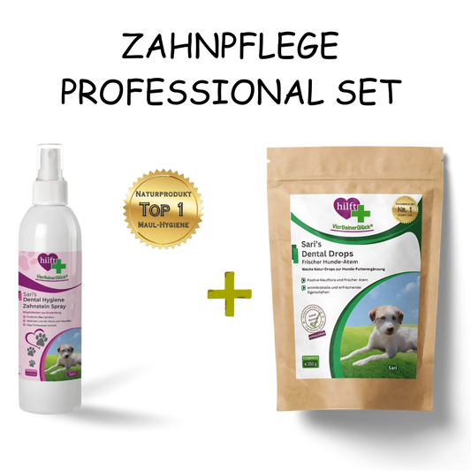 Spare beim Zahnpflege Professional Set: Vorteilspaket mit Sari's Dental-Hygiene Zahnstein Spray und Dental Drops im praktischen Bundle.