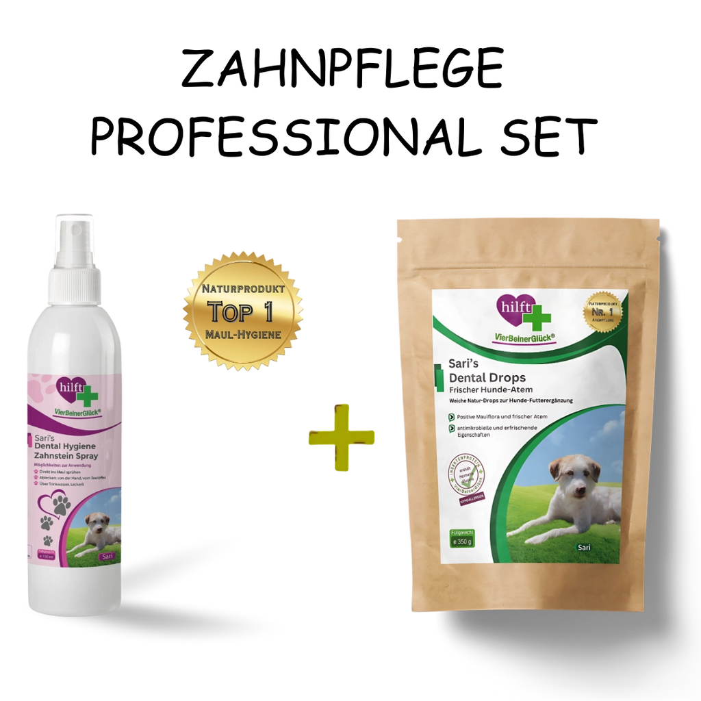 Spare beim Zahnpflege Professional Set: Vorteilspaket mit Sari's Dental-Hygiene Zahnstein Spray und Dental Drops im praktischen Bundle.